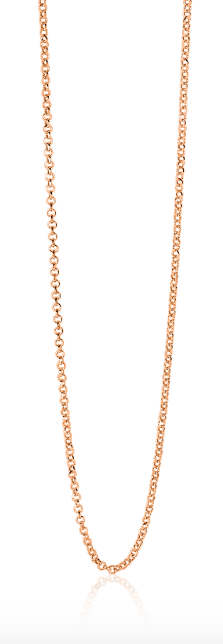 Gouden ketting van verguld zilver met een fijne, schakelige structuur.