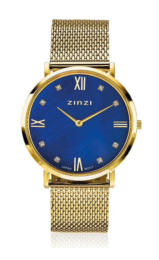 Zinzi Geelgoudkleurig Horloge Gold Plated Ziw547 M
